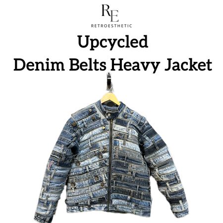 Upcycled Denim Belts Structured Jacket  (REP)