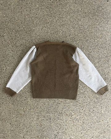 Upcycled Contrast Sleeve Knit Sweater