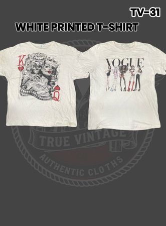 Camiseta blanca impresa Tv-31