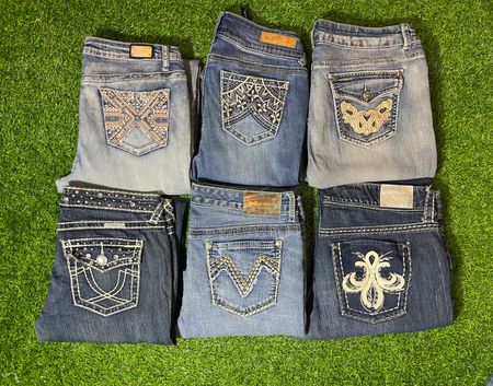Jeans flared/bootcut bordados Y2k