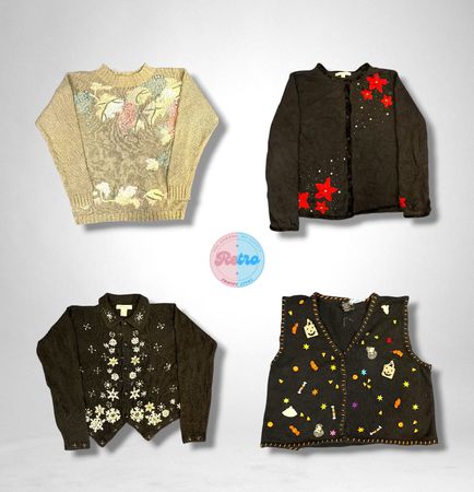 Y2K Beaded Snowflake Cardigan (E)