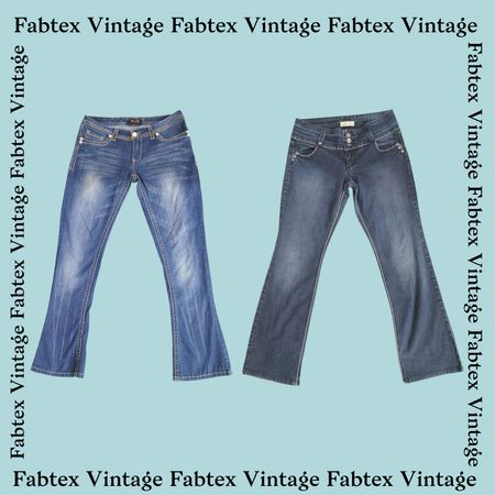 (FV-288) Jeans en denim évasés Y2K