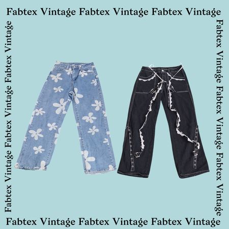 (FV-292) Y2K Unique Details Flared Jeans