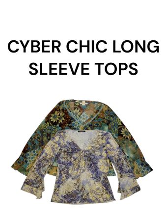 Cyber chic long sleeve tops