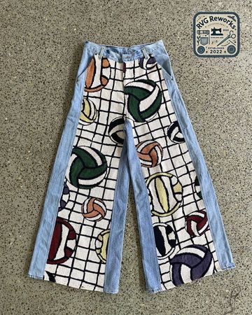 Upcycled Tapestry Panel Trousers