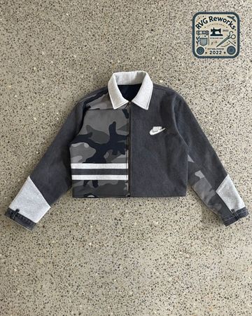 Upcycled Nike Camo Cropped Jacket