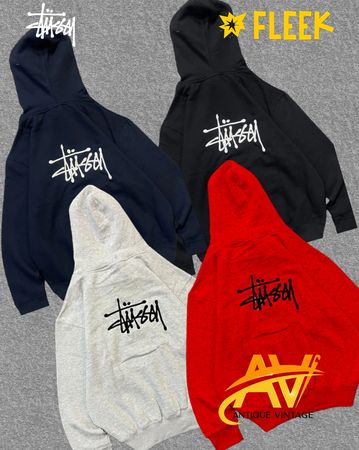 stussy rework style embroidered mix color hoodies