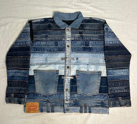 Jaqueta de Denim Levi's Reutilizada com Cinto WR_0002