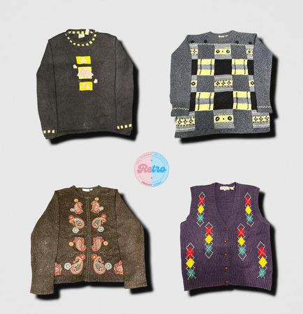 Y2K Era Funky Sweaters and Cardigans (E)