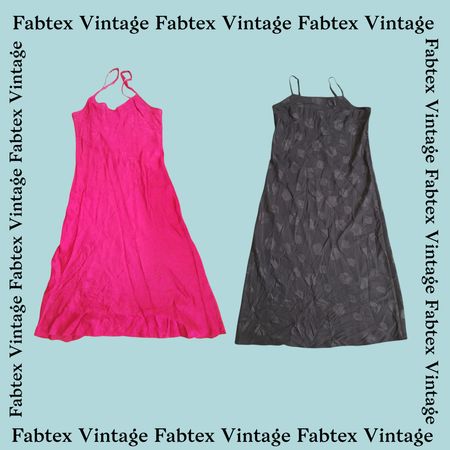 (Fav-361) Y2K Long Silk Slip Dress