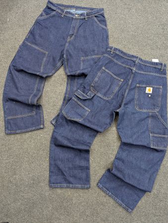 Vintage Carhartt Dark Blue Double Knee Rework Style Pants