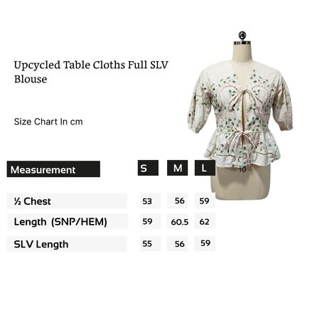 SS25 Upcycling Tischdecken Puffärmel Bluse