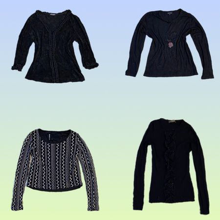 Y2K Githuc Black Full Sleeve Tops (TS -1401)