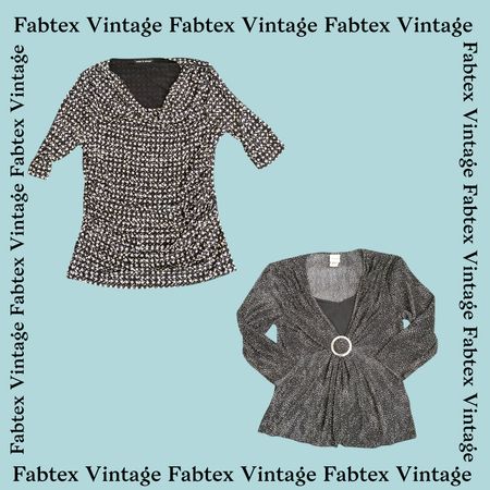 (FV-368) Black & White Aesthetic Polkadot Y2K Tops