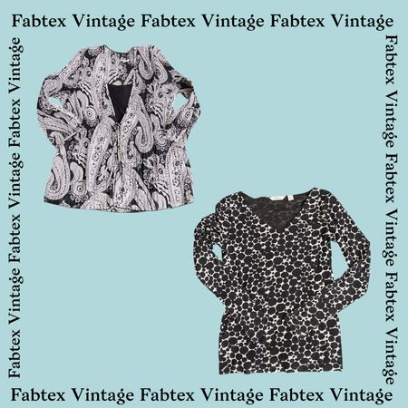 (FV-374) Black White Aesthetic Printed Y2K Tops