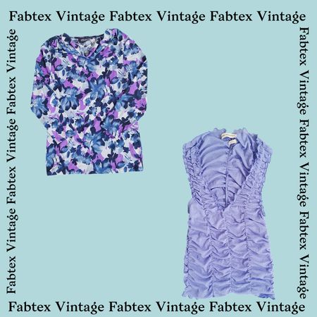 (Fav-364) Blue Aesthetic Tops Bundle | Floral & Abstract Print Trend