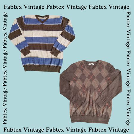 (FV-388) Marron - Jaune & Noir - Tricots Confortables d'Automne/Hiver