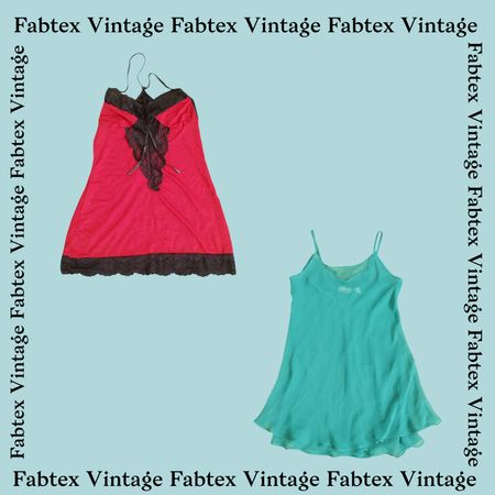 (FV-378) Y2K Seiden-Nachthemd