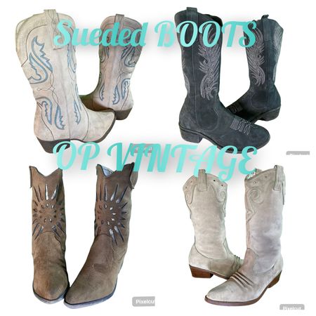 OP VINTAGE 0040 FAMOUS SUIDED COWBOY BOOTS