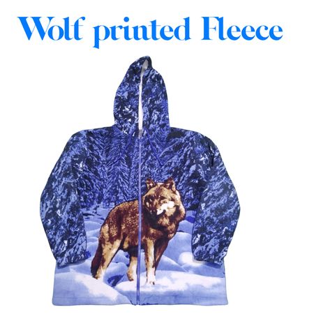 Wolf printed Fleece jacket