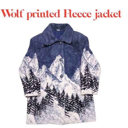 Wolf printed Fleece jacket