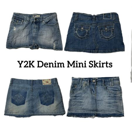 Y2K Unique & Embellished Denim Mini Skirts