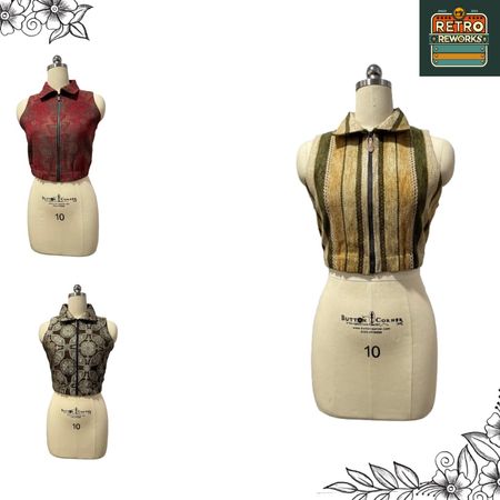 SS25 Upcycled Curtain Tapestry Cropped Vest