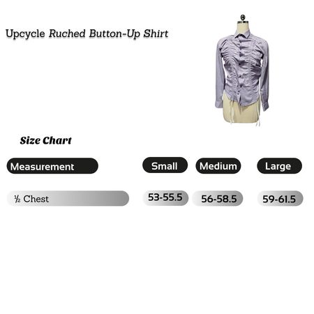 Camisa de botón fruncida upcycled SS25