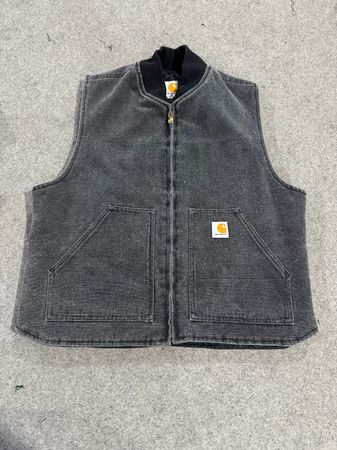 rework style carhartt acid wash black gilets