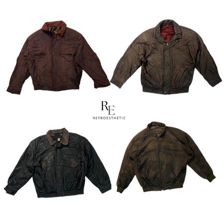 90s/Y2K Leather Bomber Jackets RE-2420