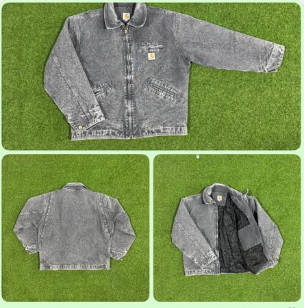 Rework style carhartt black acid wash detroit jackets
