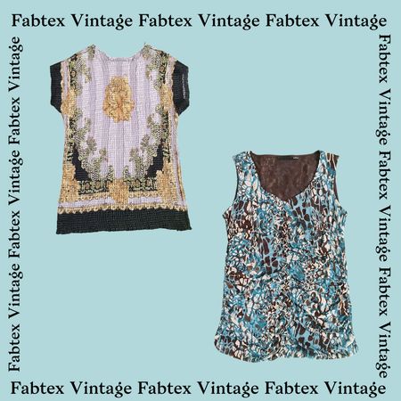 (FV-420) Conjunto de Tops Impresso Floral e Abstrato Y2K