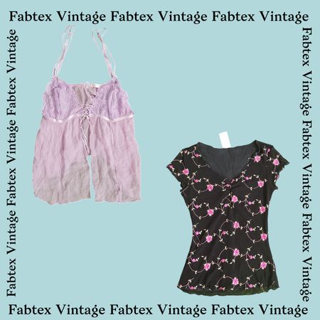 (FV-421) Ensemble de hauts roses et floraux tendance - Hauts esthétiques d'été