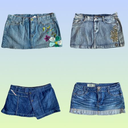 Y2K stilvolle Denim Miniröcke (TS-1446)