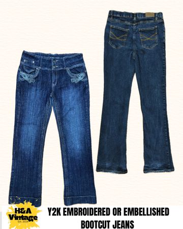 Y2K EMBROIDERED OR EMBELLISHED BOOTCUT JEANS
