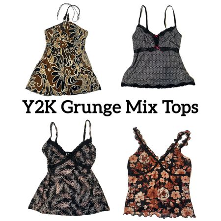 Y2K Grunge Mix Cami Tops (TVL-104)