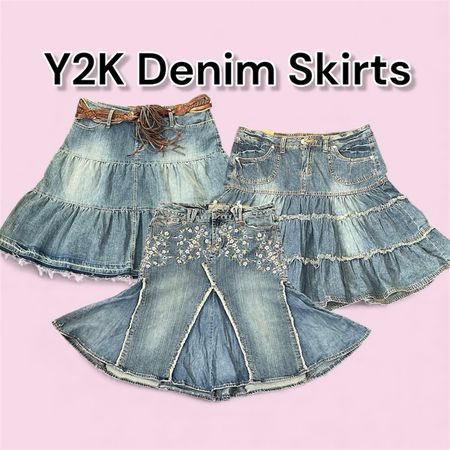 Y2k Boho Jeansröcke