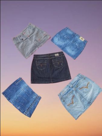 Blue rags mini skirts (MSK-88)
