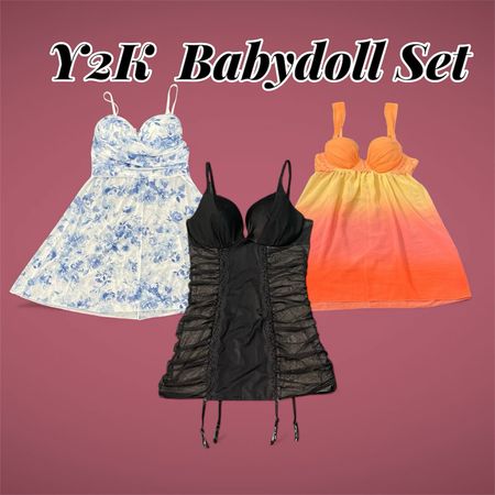 Y2K Glamour & Lace Babydoll Set