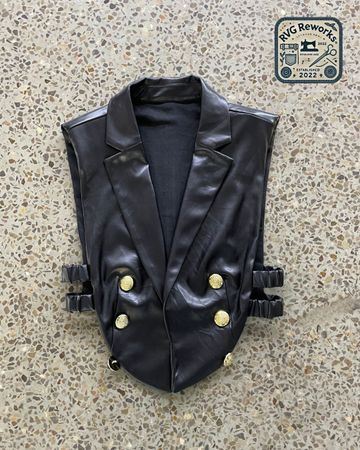 Colete de Blazer de Couro Reciclado