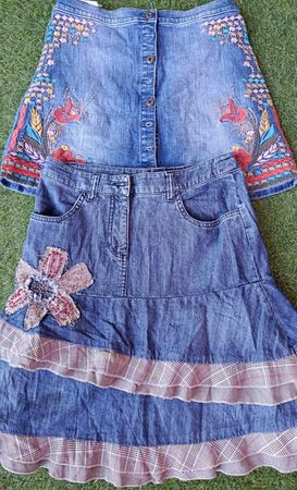 Y2k denim midi skirt (7) pcs 2954