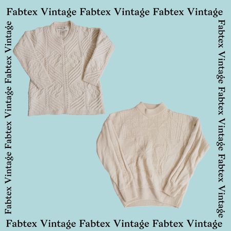 (FV-449) White Hand Wool Knitwear Sweater