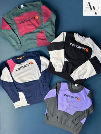 Carhartt rework style patchwork sweatshirts