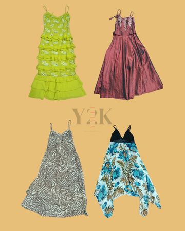 Y2Kスリップ + マキシドレスエディット (Yv-444)