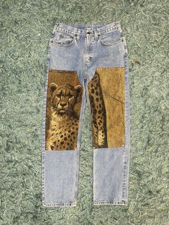 Upcycled Pant With Tapestry (Double Knee Style)