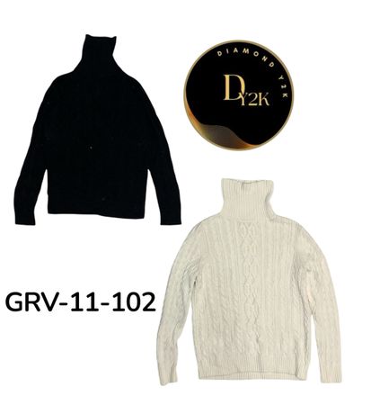 Y2K Hi-Neck Sweater – Retro Cozy Streetwear Look(GRV-11-102)