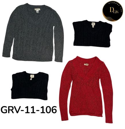 Y2K V-Neck Sweater – Retro Cozy Knit Aesthetic (GRV-11-106)