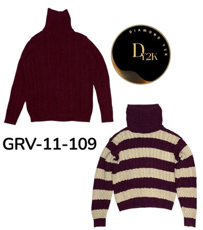Y2K High Neck Ribbed Sweater – Classic Retro Aesthetic (GRV-11-109)