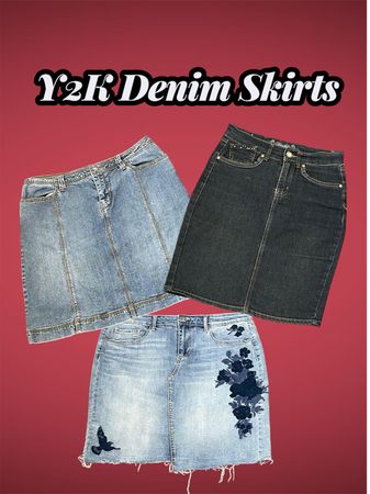 Y2K Denim Midi Skirts