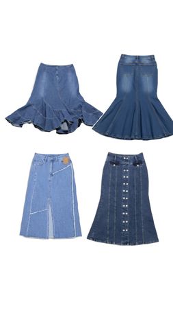 Y2K Denim Maxi Skirts 6P